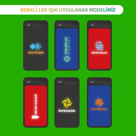 10 Bin mAh Led Logo Baskılı Powerbank