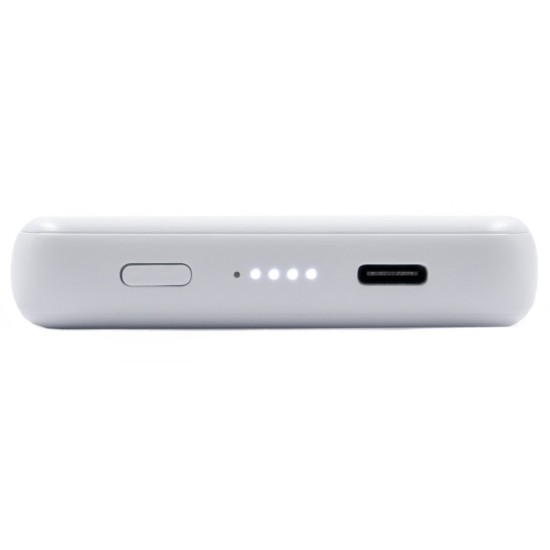 MagSafe Uyumlu 5.000 mAh Geri Dönüştürülmüş ABS Kablosuz Powerbank - Beyaz
