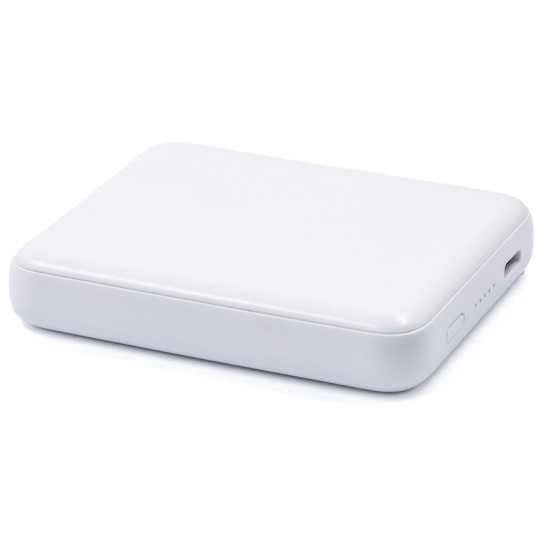 MagSafe Uyumlu 5.000 mAh Geri Dönüştürülmüş ABS Kablosuz Powerbank - Beyaz