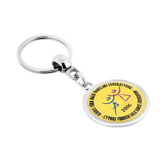 Promosyonluk Metal Damlalı 30 mm Anahtarlık