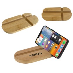 Doğal Bambu Masaüstü Telefon ve Tablet Standı - Minimalist ve Ergonomik Tasarım