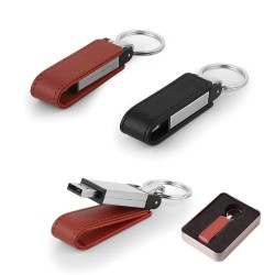 Promosyonluk 8 GB Deri Metal Anahtarlık USB Bellek