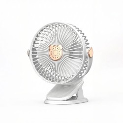 LED Işıklı ve Klipsli Şarjlı Masaüstü Fan - 5 Kademeli Taşınabilir USB Vantilatör