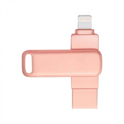 iOS Uyumlu USB 3.0 OTG Flash Bellek - iPhone ve PC İçin Çift Girişli Metal Bellek