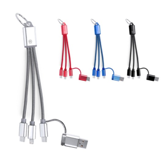 3’lü Şarj Kablosu – Type-C, Lightning ve Micro USB Uyumlu Anahtarlıklı Kablo