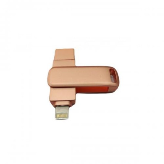 iOS Uyumlu USB 3.0 OTG Flash Bellek - iPhone ve PC İçin Çift Girişli Metal Bellek